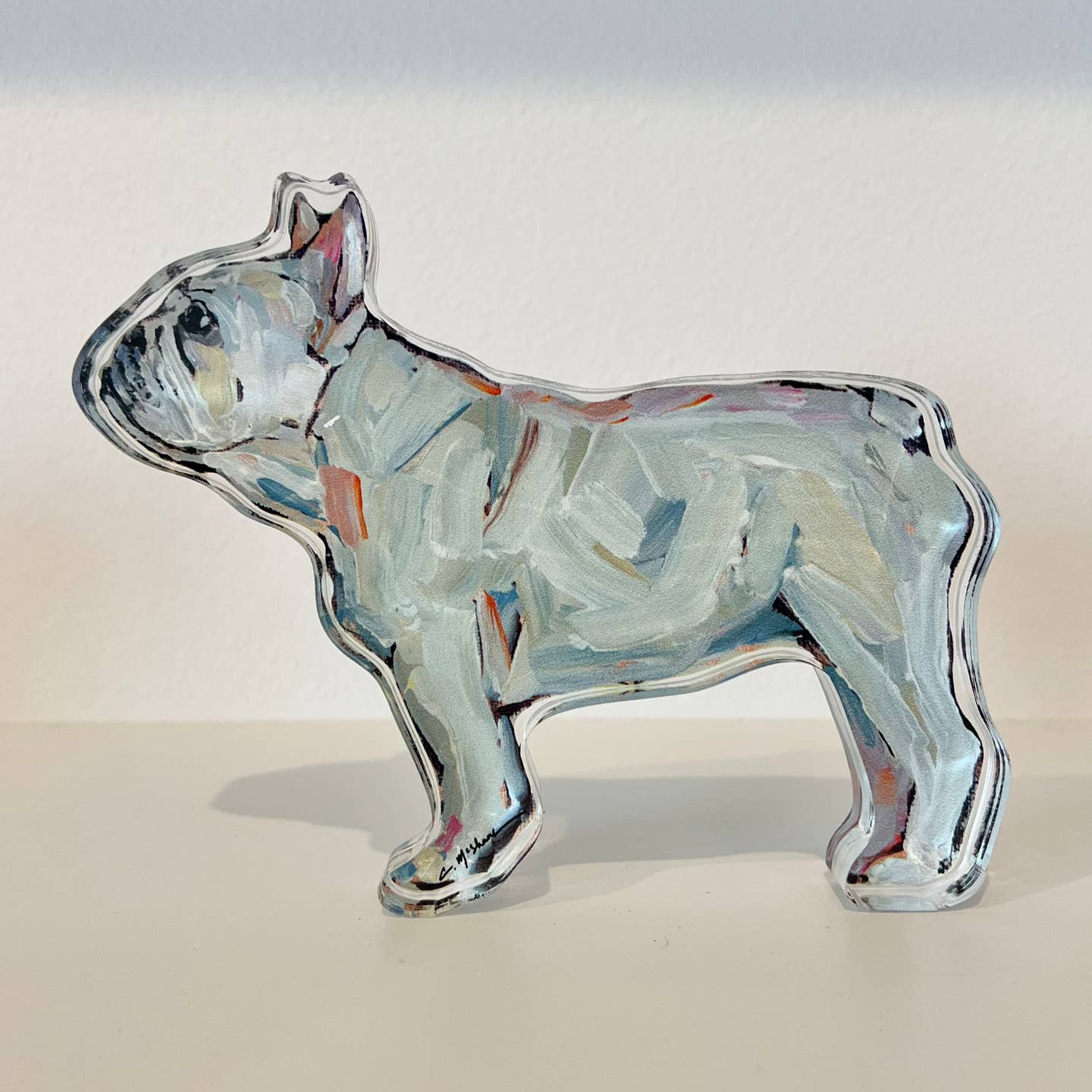 "Frenchie White" Acrylic Block