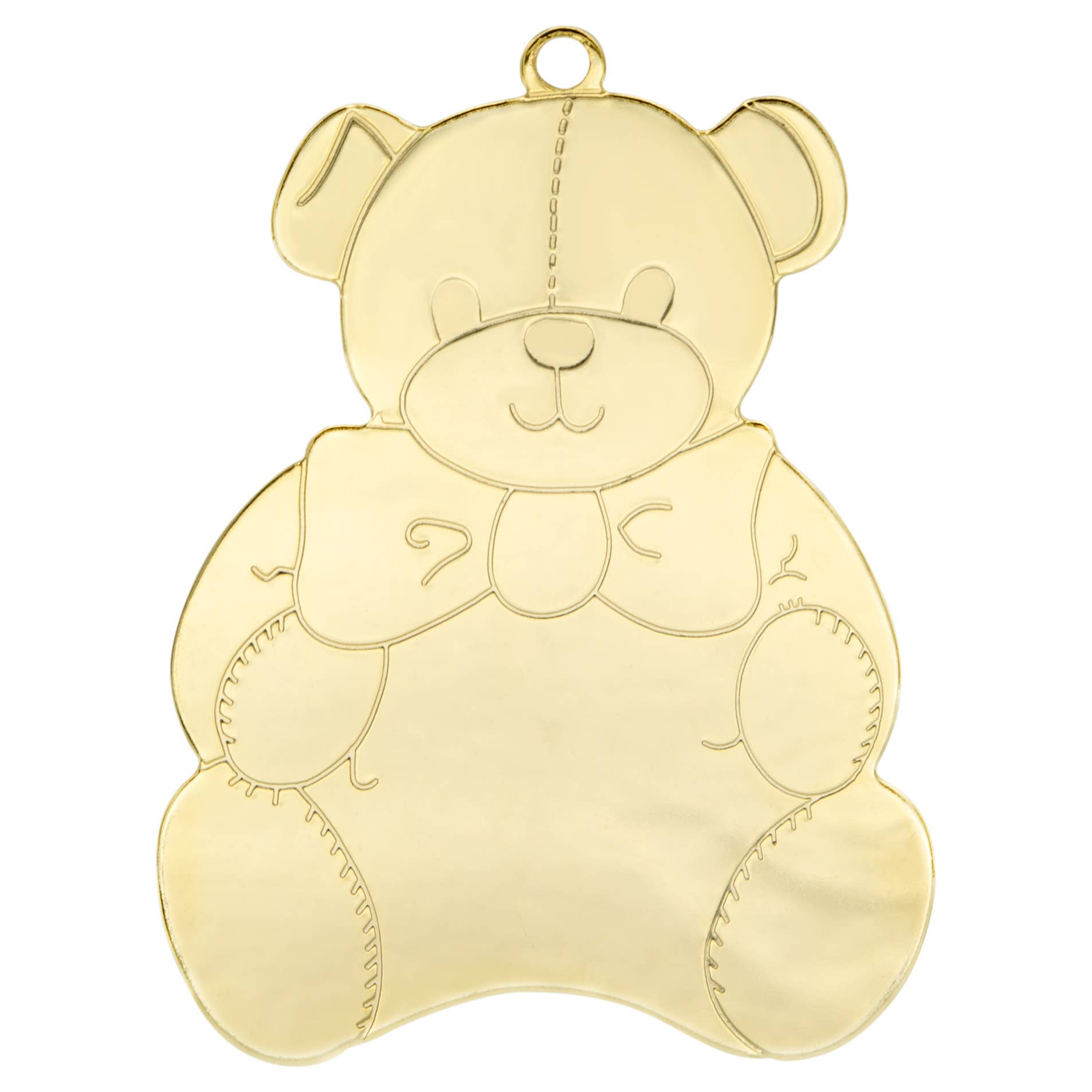 Gold Teddy Bear Christmas Ornament