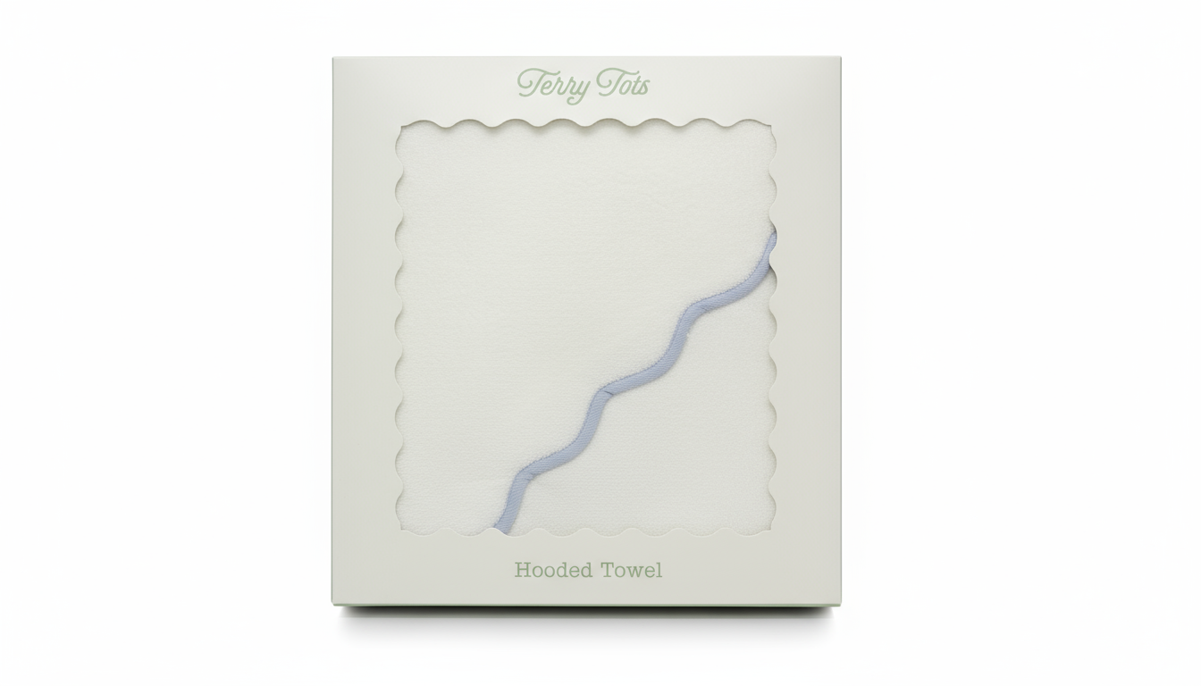 Hooded Towel - Blue Stripe Trim