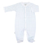 Blue Pima Gingham Footie