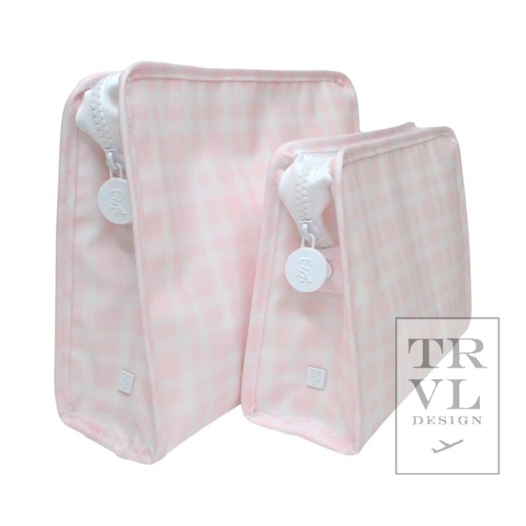 Roadie Medium - Pimlico Plaid Pink Zip Pouch