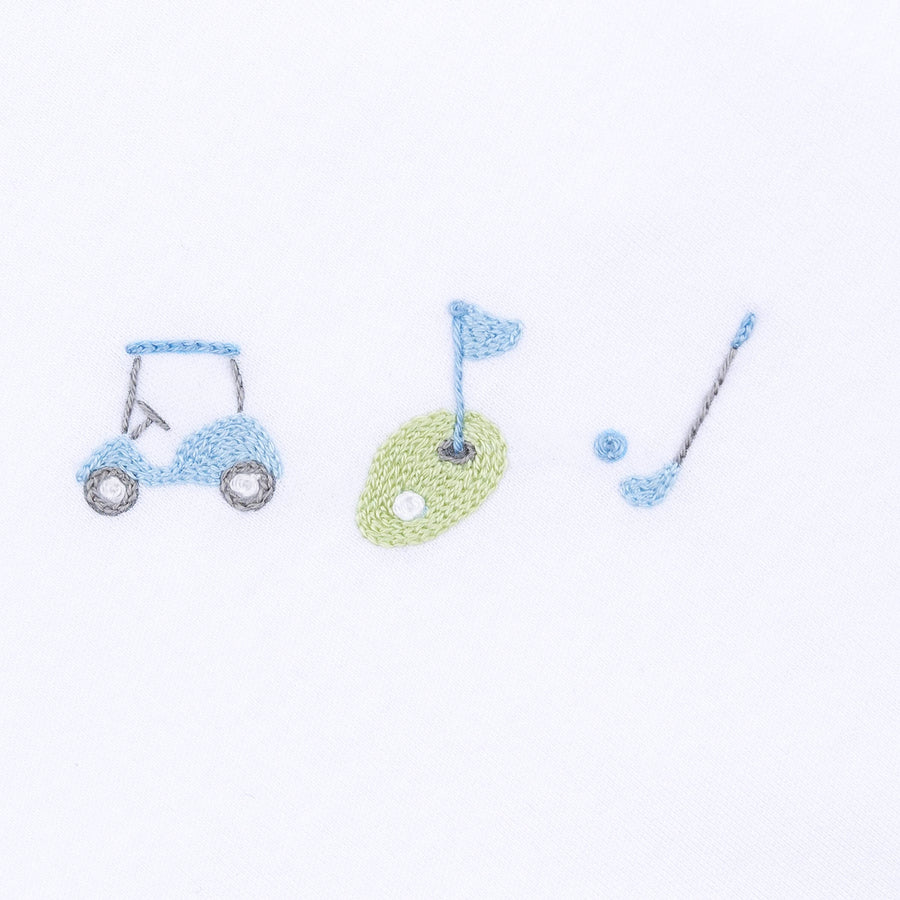 Tiny Tee Time Collared Bubble - Light Blue