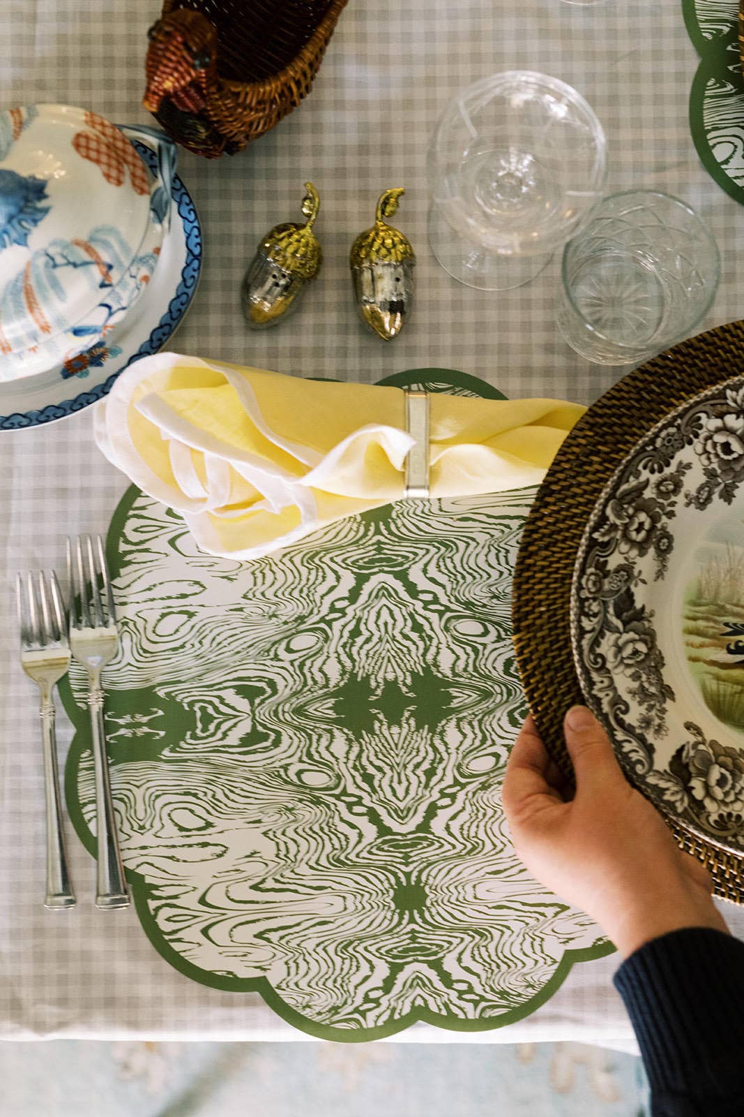 Green Wood x Cotton & Quill Paper Placemats | Set of 24