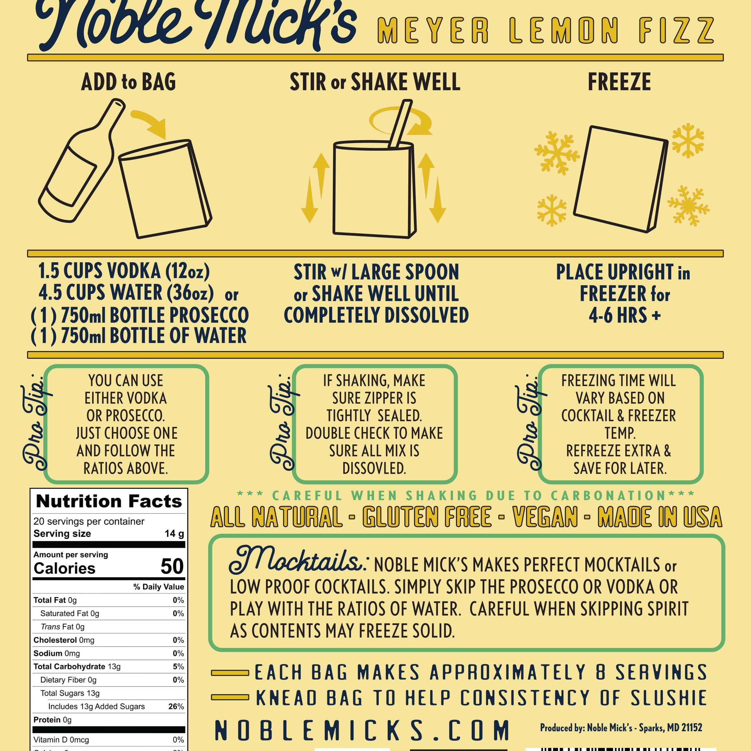 Meyer Lemon Fizz Frozen Cocktail