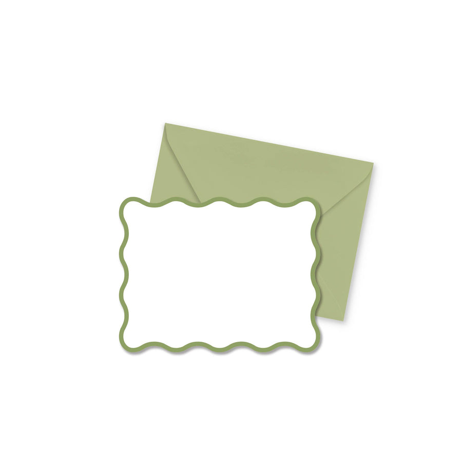 Wavy Green Notecards | Set of 8