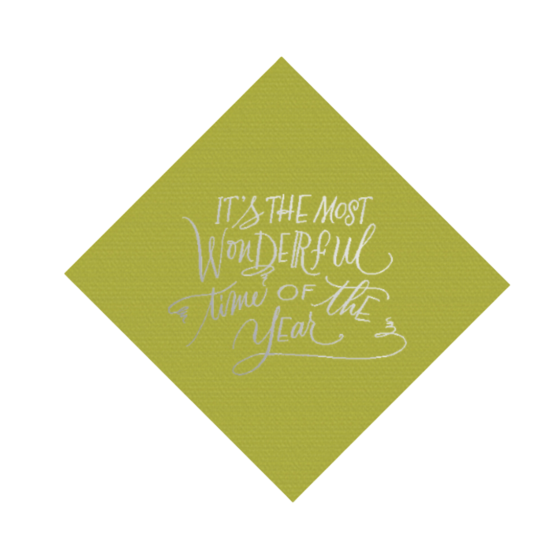 Most Wonderful Time Calligraphy Napkin