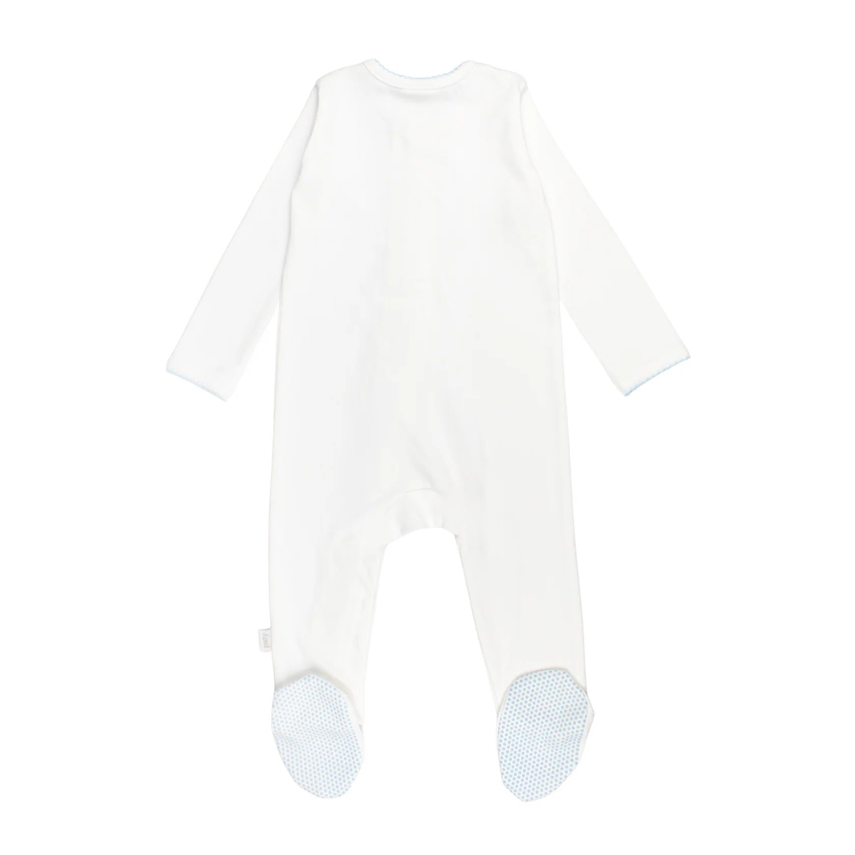 Blue Trim Zipper Footie