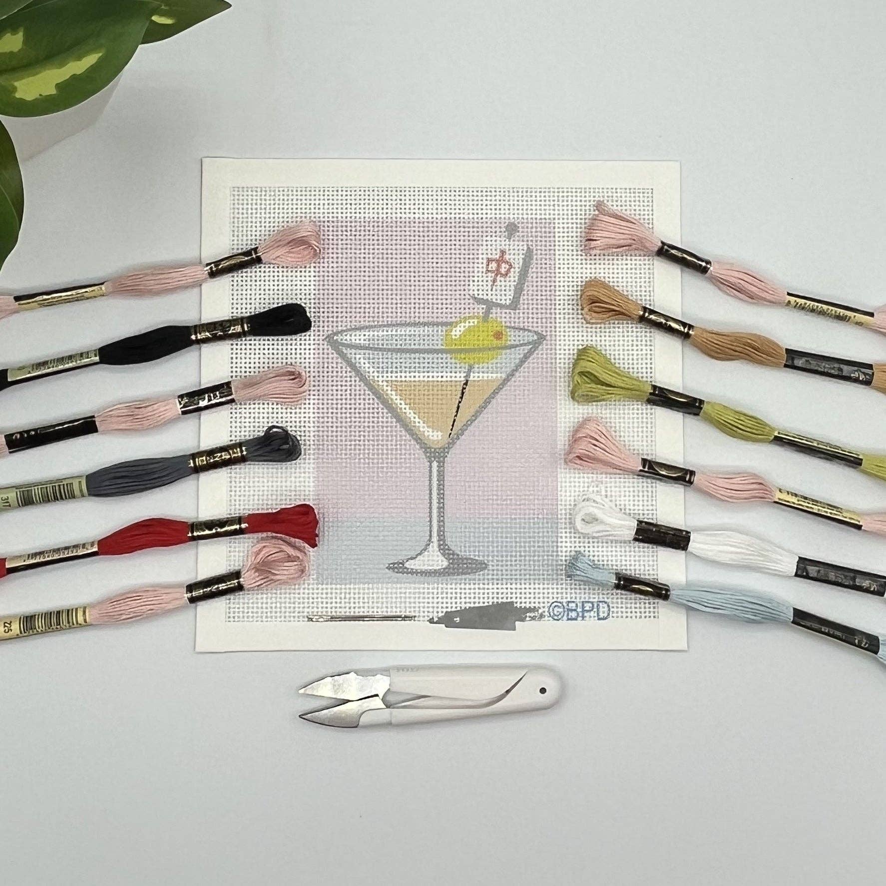 Mahjong Martini Needlepoint Design