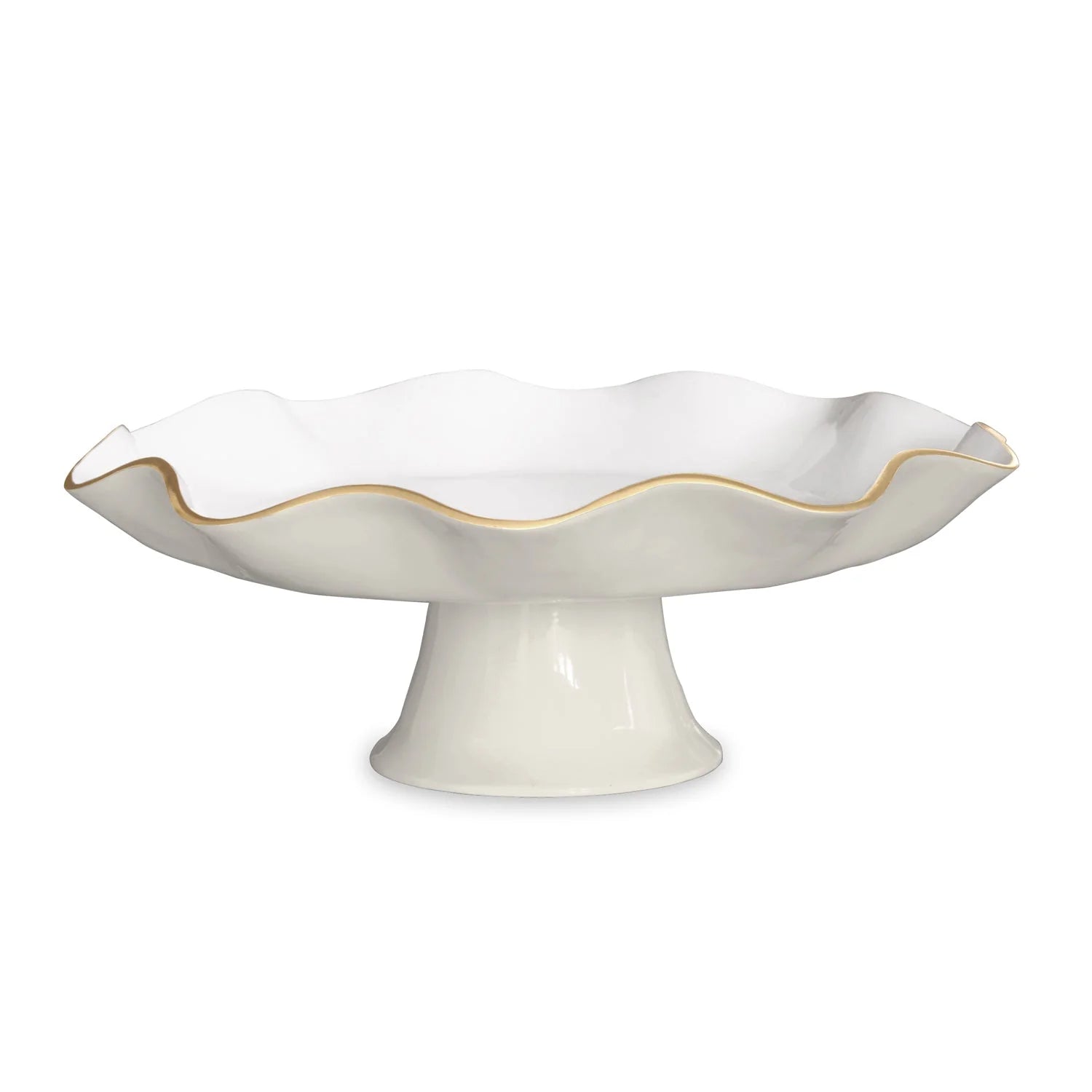 ENCANTO Carola Pedestal Cake Plate (White and Cream)