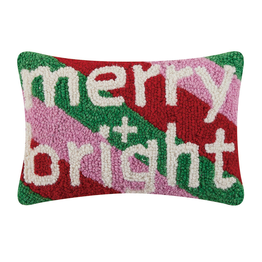 Merry and Bright Rainbow Hook Pillow