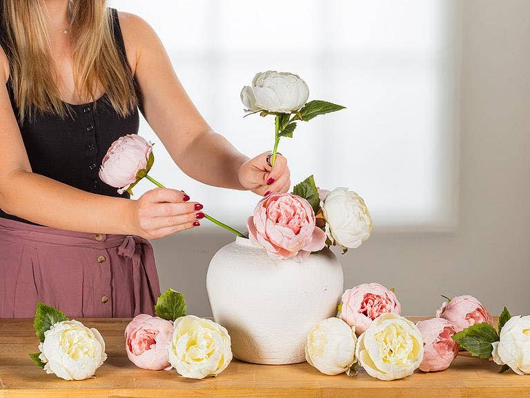 Full Peony Bouquet - 10"H