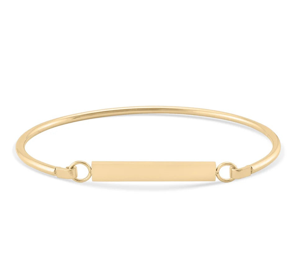 Gold Flat Bar Bracelet Engraving