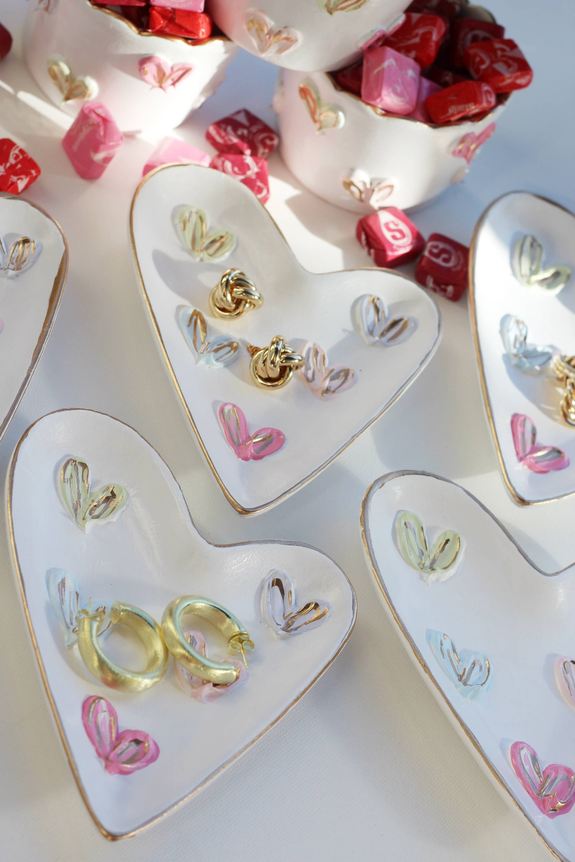 Candy Heart Hand Painted Jewelry Dish
