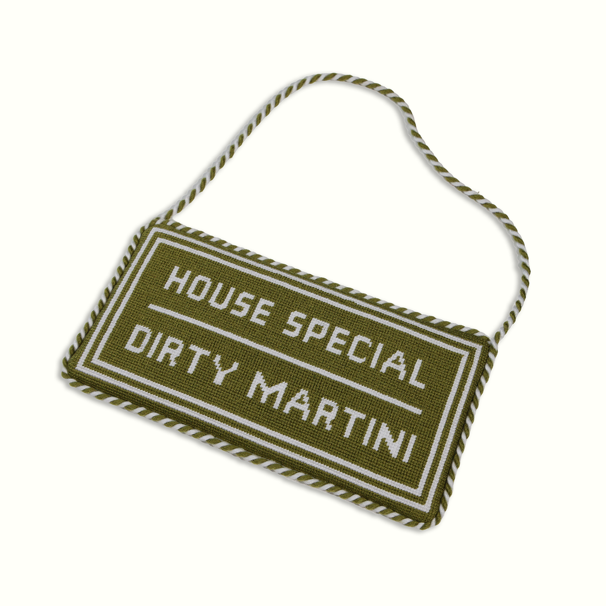 House Special Dirty Martini Needlepoint Sign