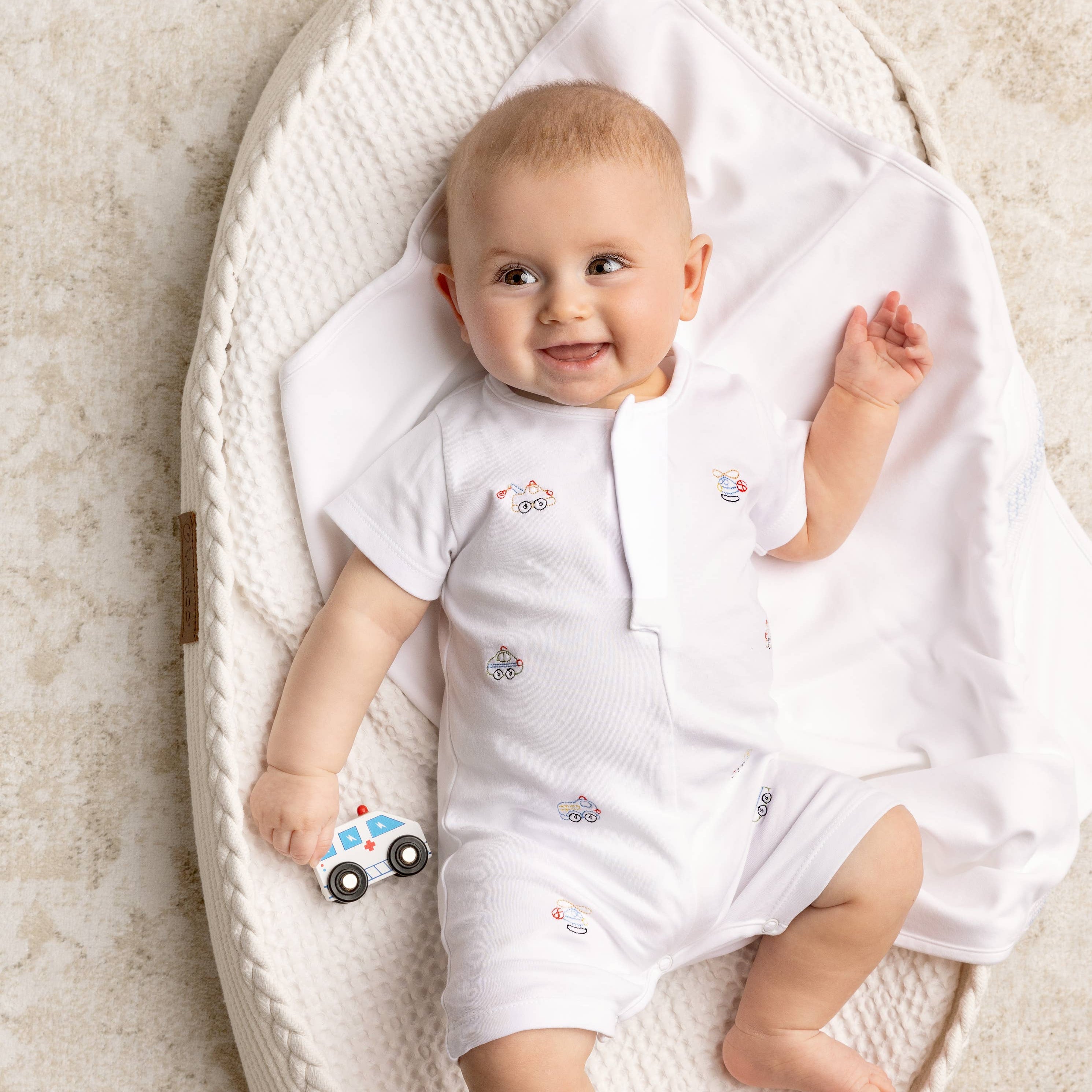 Vehicle Embroidered Cotton Shortall
