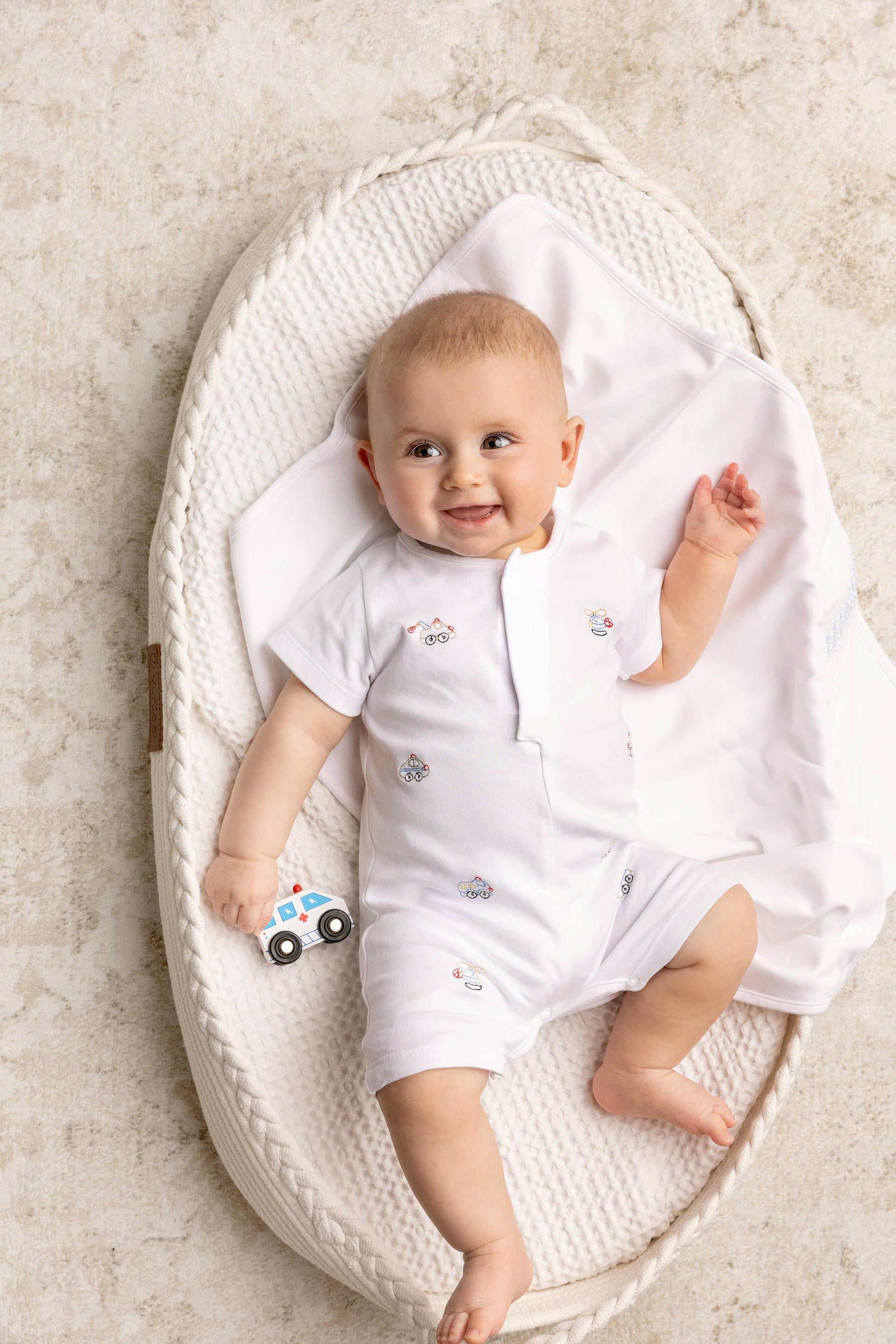 Vehicle Embroidered Cotton Shortall