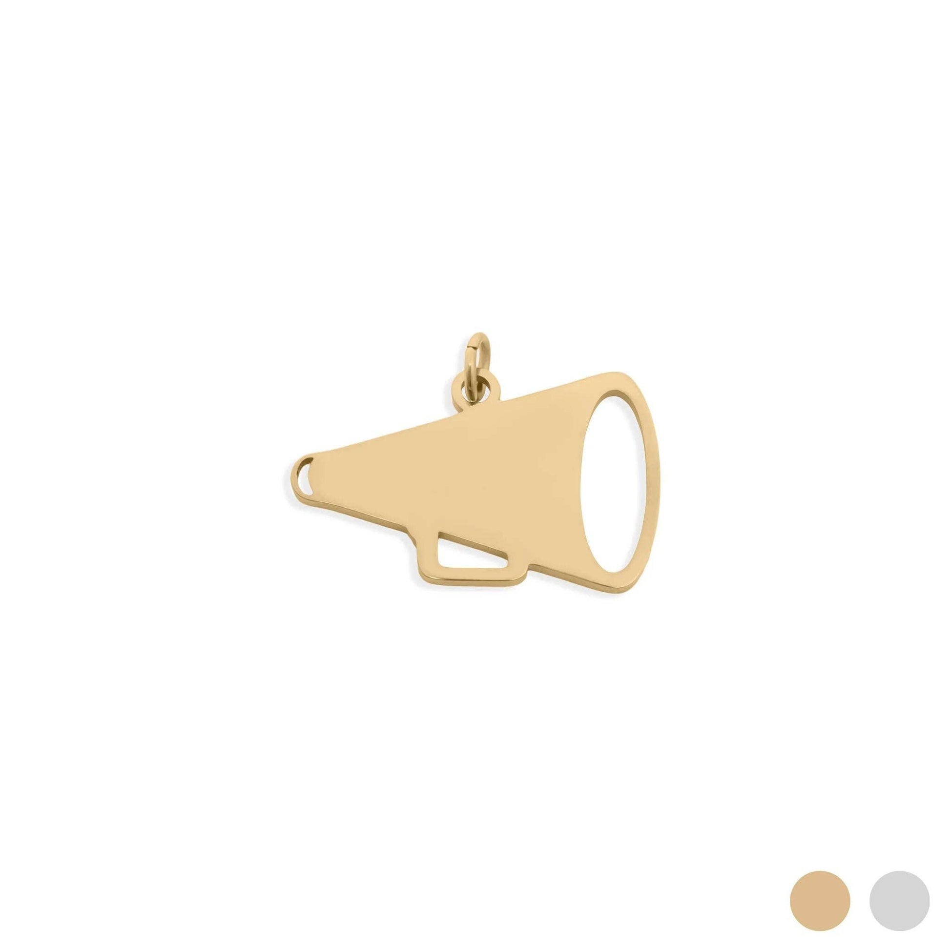 18K Gold PVD Stainless Steel Megaphone Charm