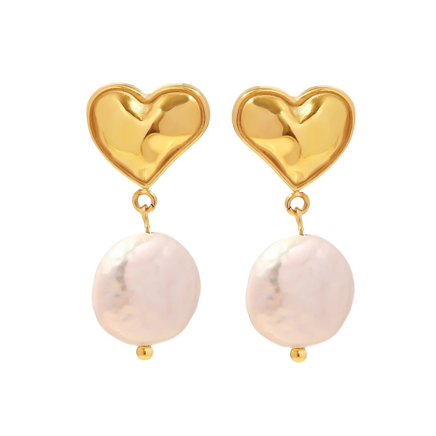 pearl heart studs