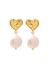 pearl heart studs
