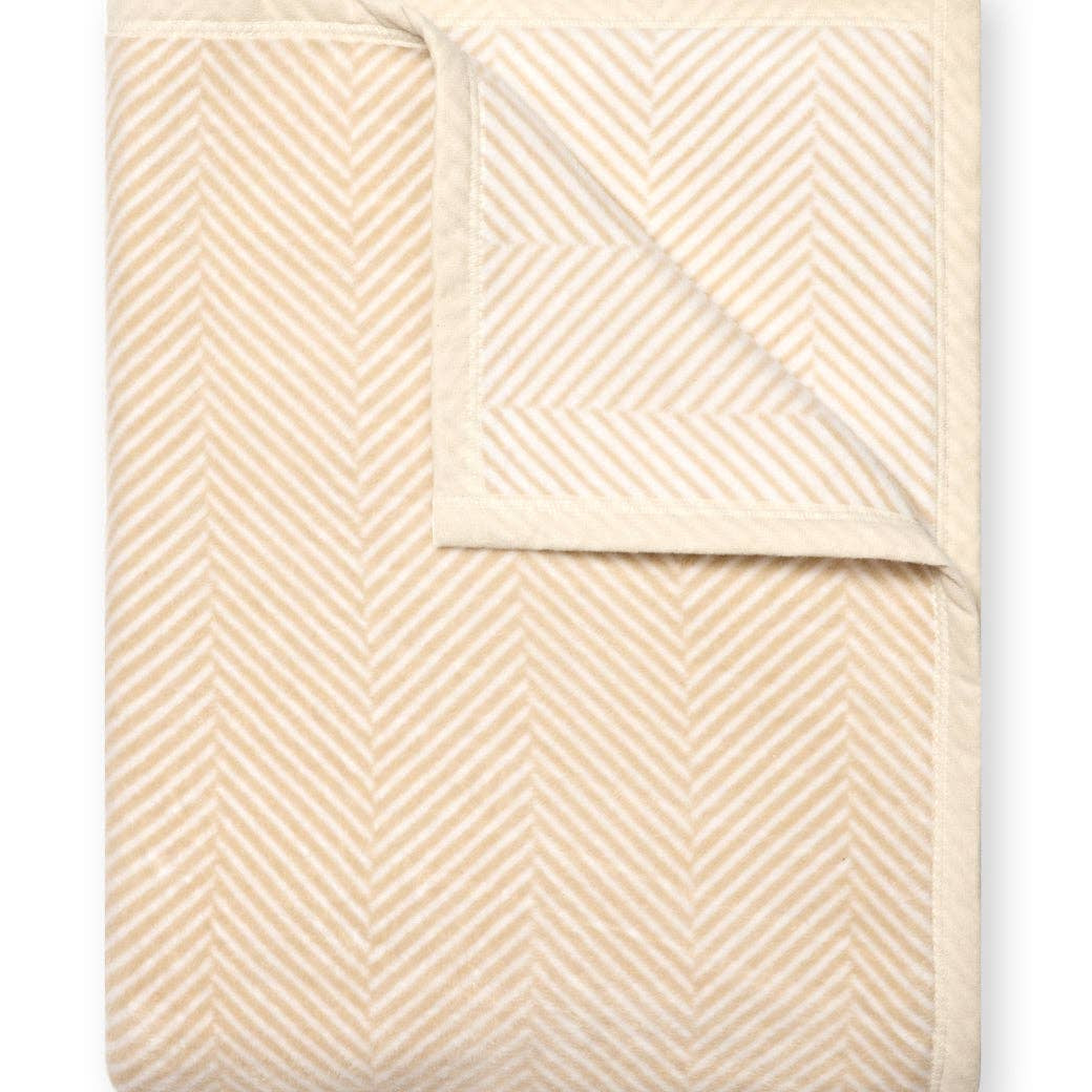 Harborview Herringbone Cream Blanket