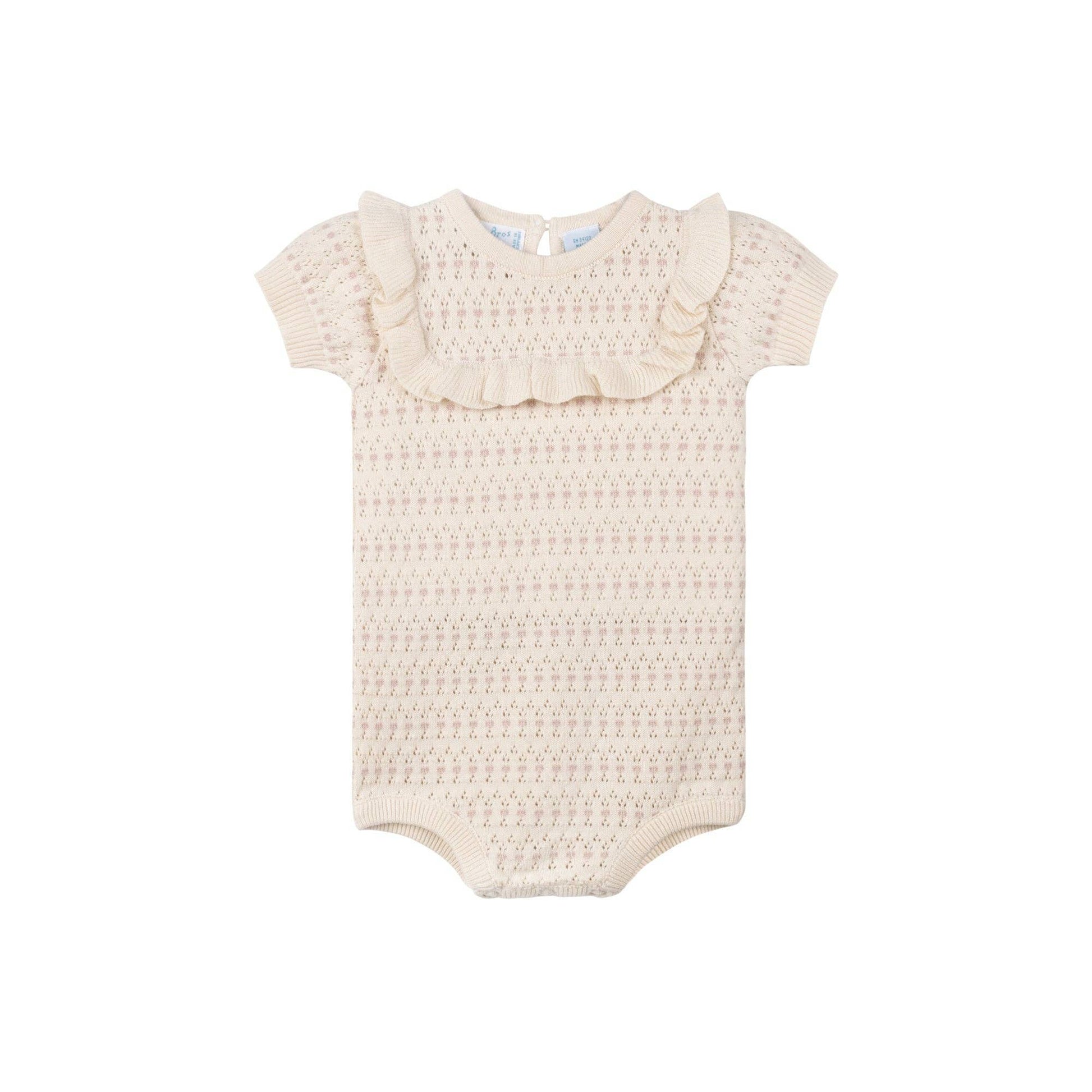Baby Girls Pointelle Jacquard Knit Romper