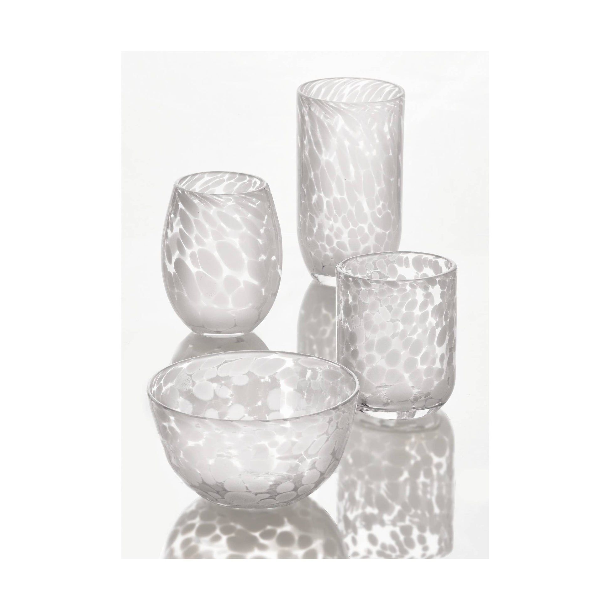 Confetti Stemless Wine Glass - White