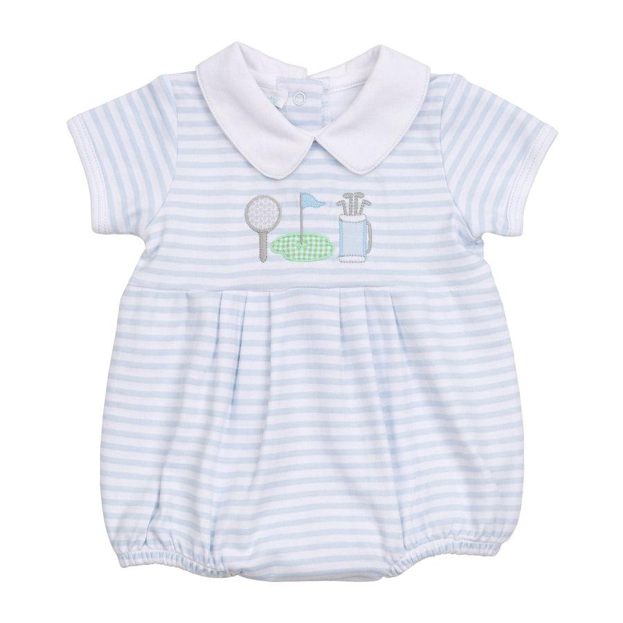 Putting Green Applique Collared Bubble - Light Blue