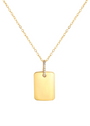 Rectangle Charm Large Necklace Engraving
