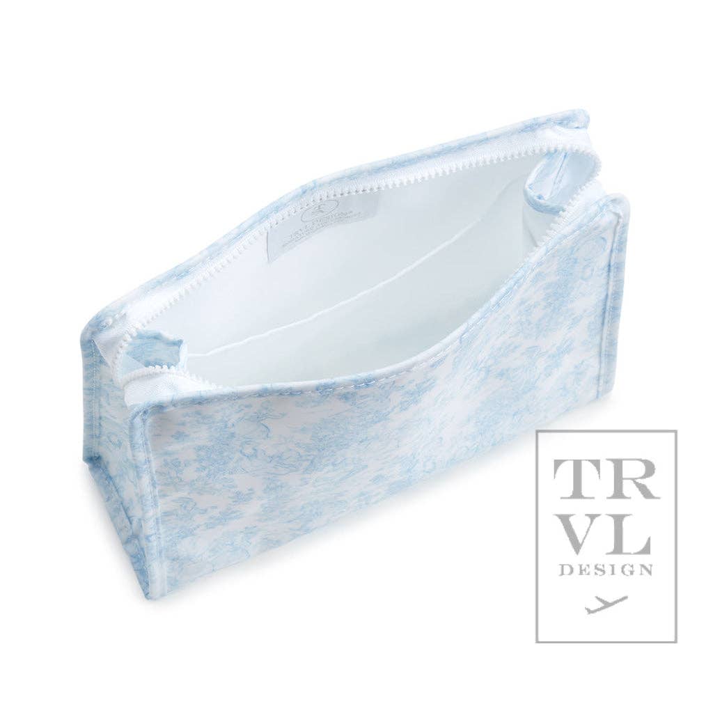 Roadie Large - Bunny Toile Green Zip Pouch