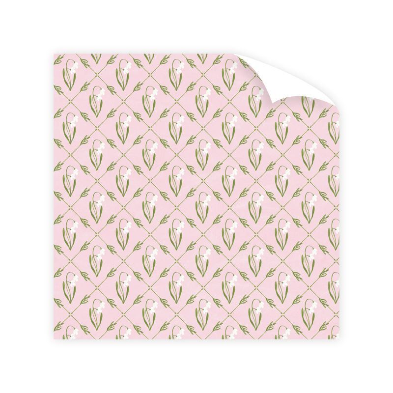 Snowdrop Meadow Pink Wrapping Paper Roll