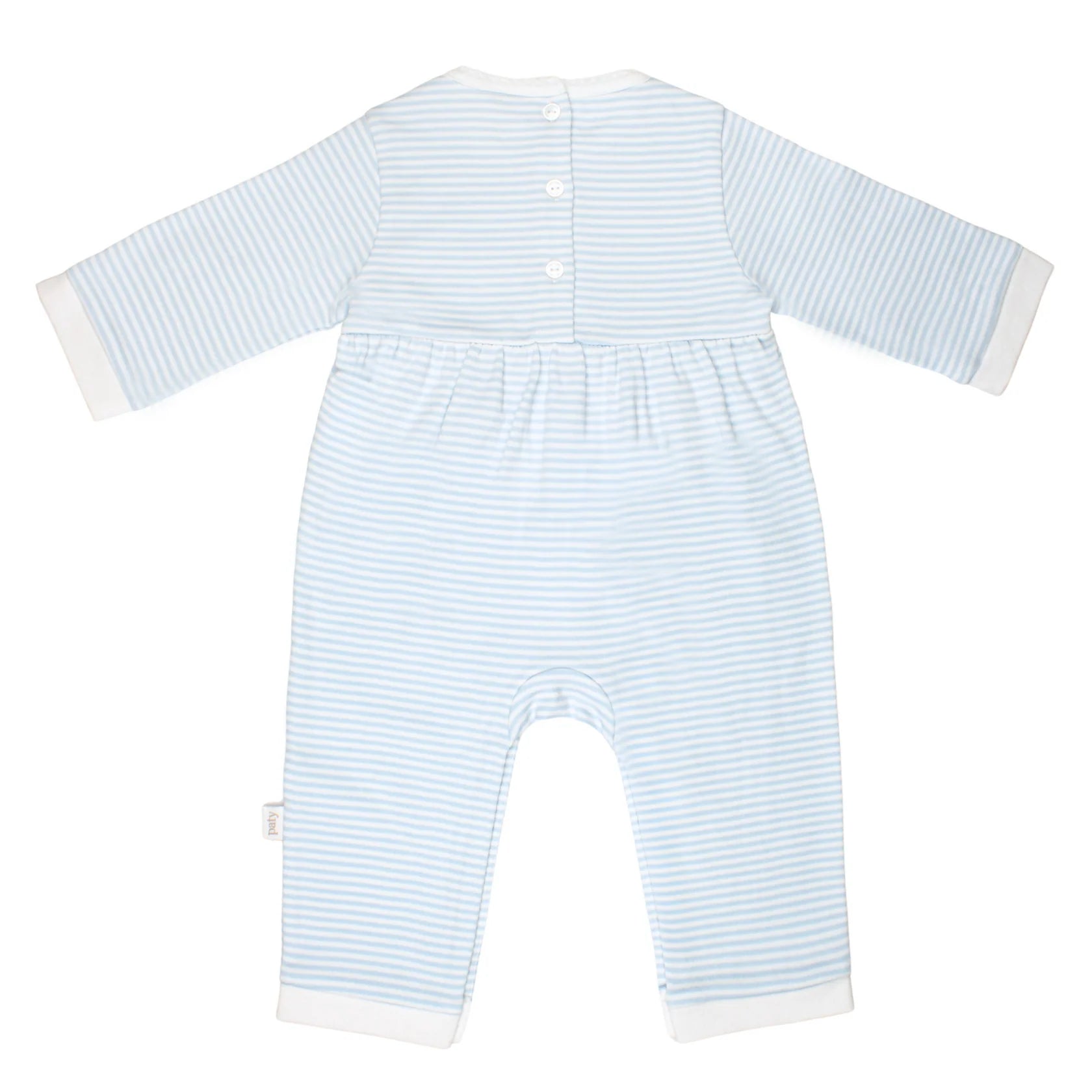 Boys Interlock Romper Blue