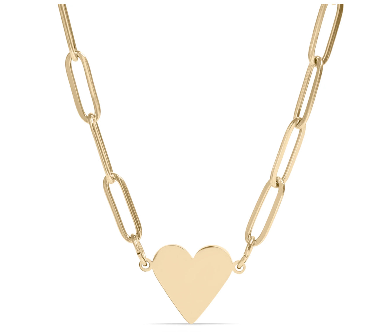 Heart Paperclip Necklace Engraving