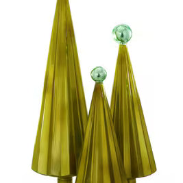 Green Pleated Tree 3 PC Set