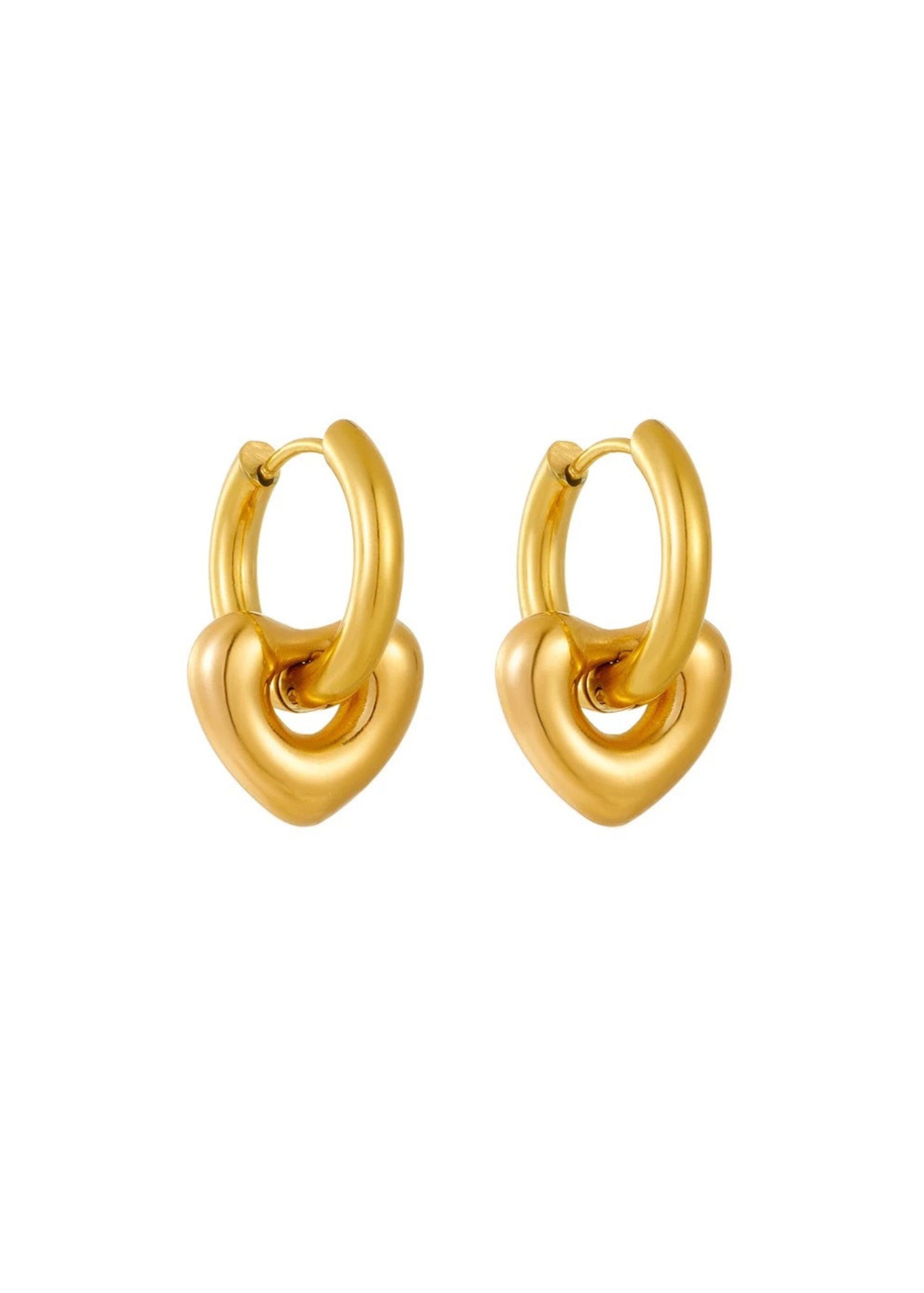 Heart Huggie Hoops