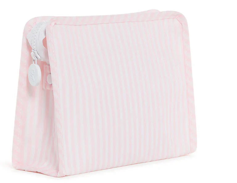 Large Roadie, Pimlico Stripe Pink Zip Pouch