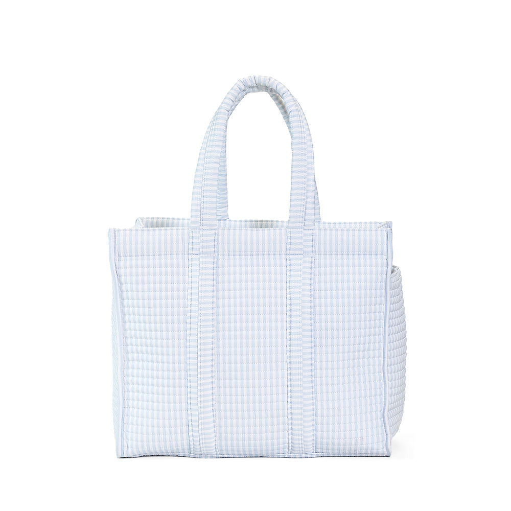 QUILTED GO GO TOTE - PIMLICO STRIPE PINK