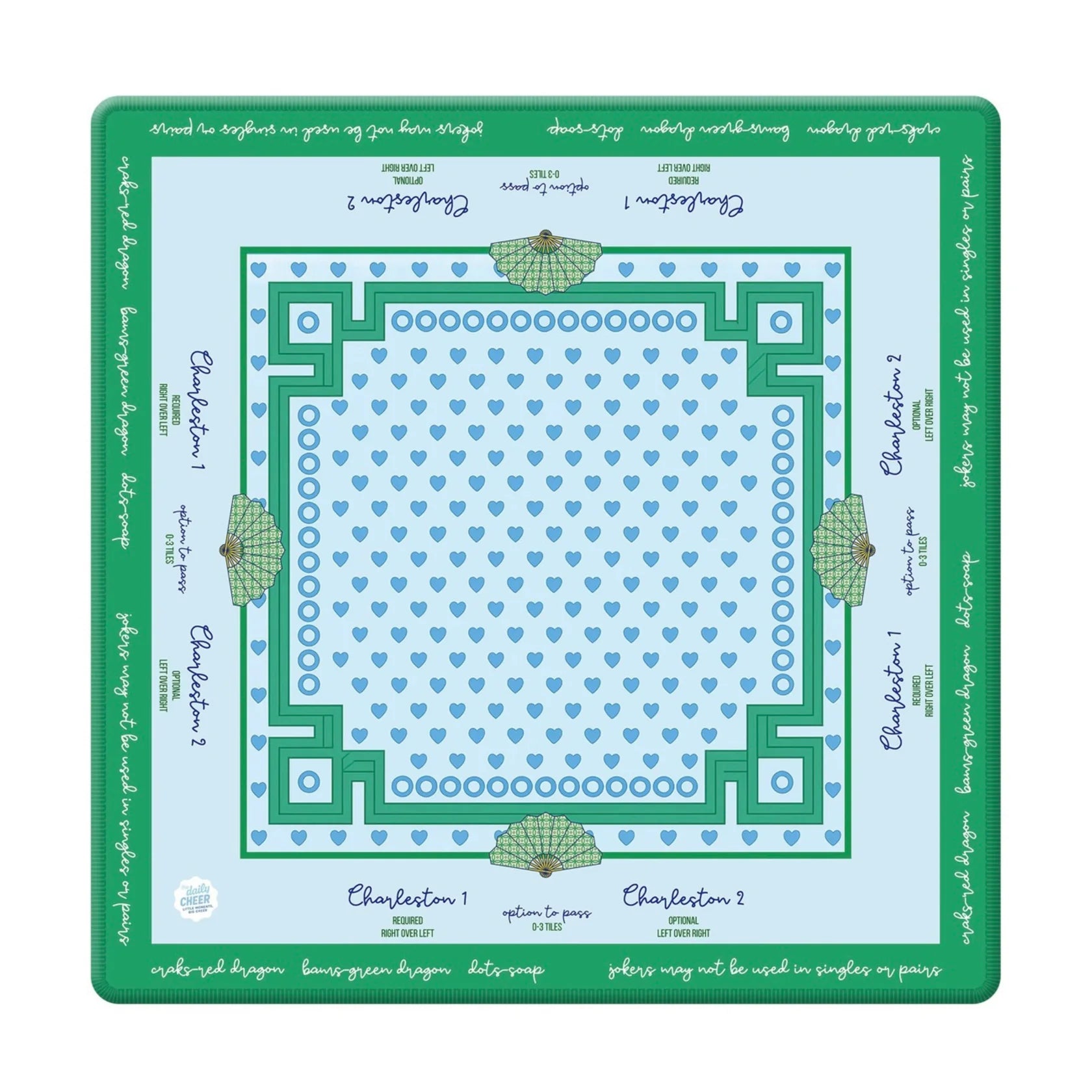 The Stitched Hearts Mahjong Mat