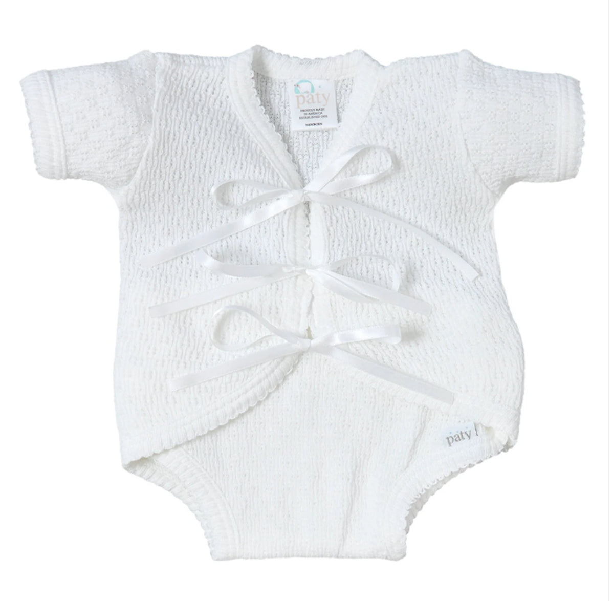Paty Knit, Ribbon Tie Onesie