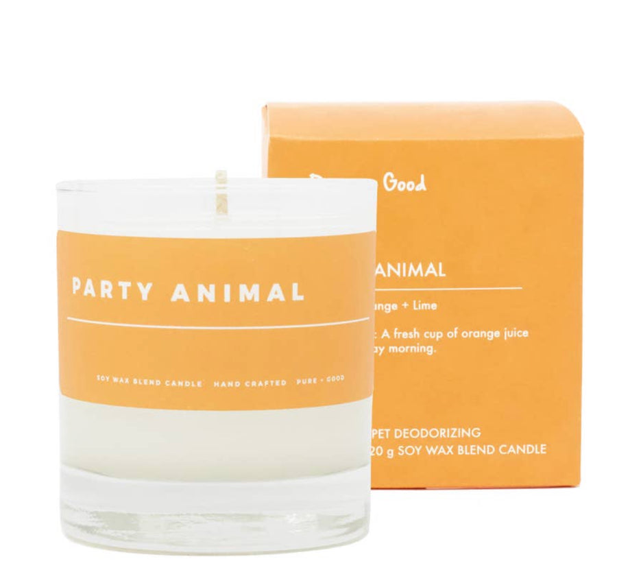 Party Animal: Sweet Orange + Lime Soy Wax Bland Candle