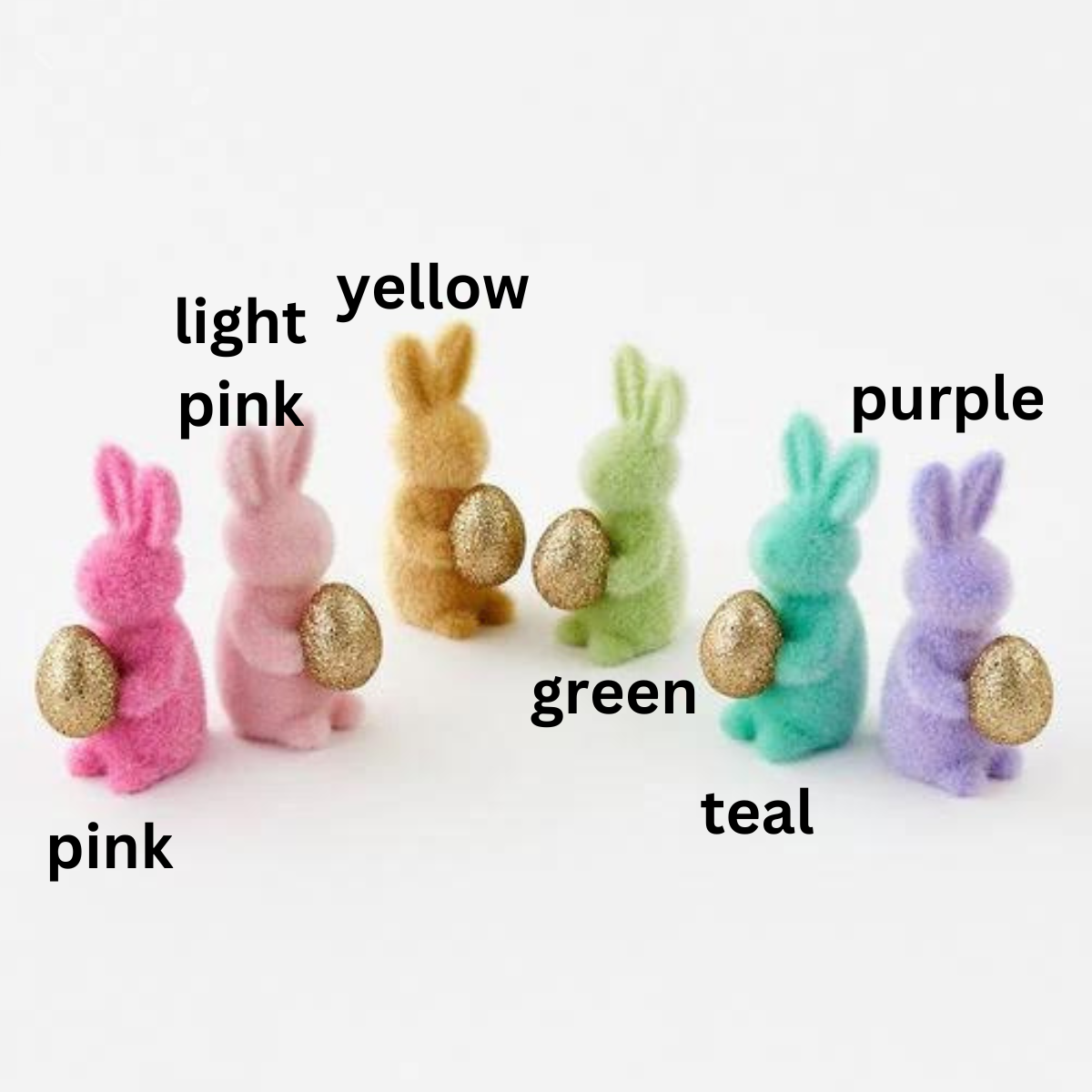 Flocked Bunny with gold egg