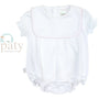 White With Pink Piping Paty Pima Bib Bubble