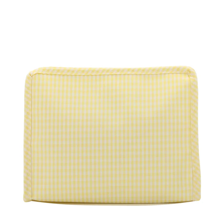 Medium Roadie Gingham Buttercup Zip Pouch