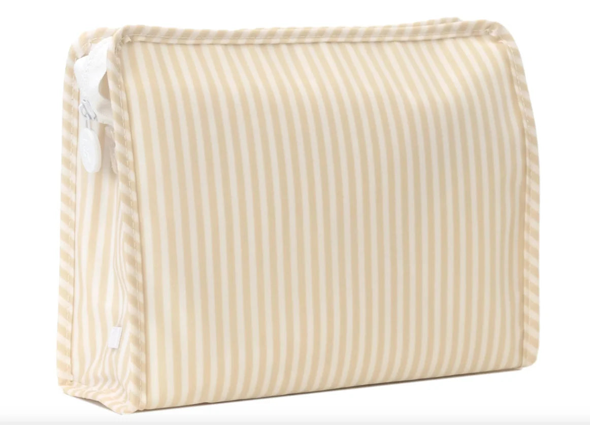 Large Roadie Pimlico Stripe Sand Zip Pouch
