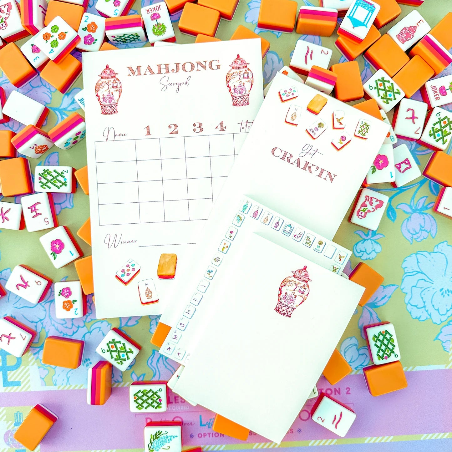 Mahjong Scorecard Pad- Sunset Tiles