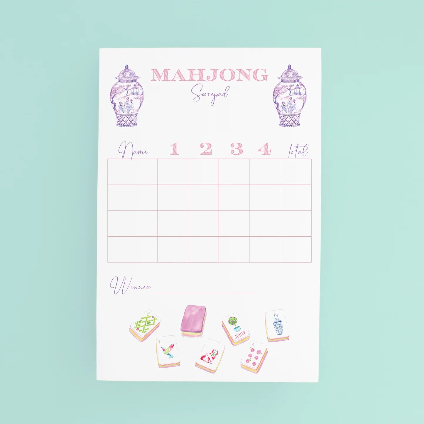 Mahjong Scorecard Pad- Taylor Tiles