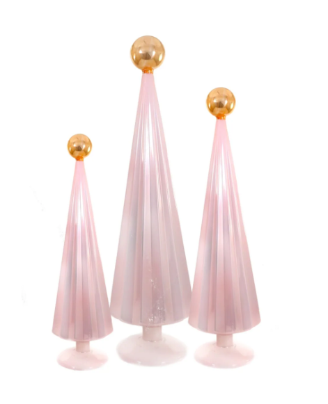 Set of 3 Pink Pleated Trees
