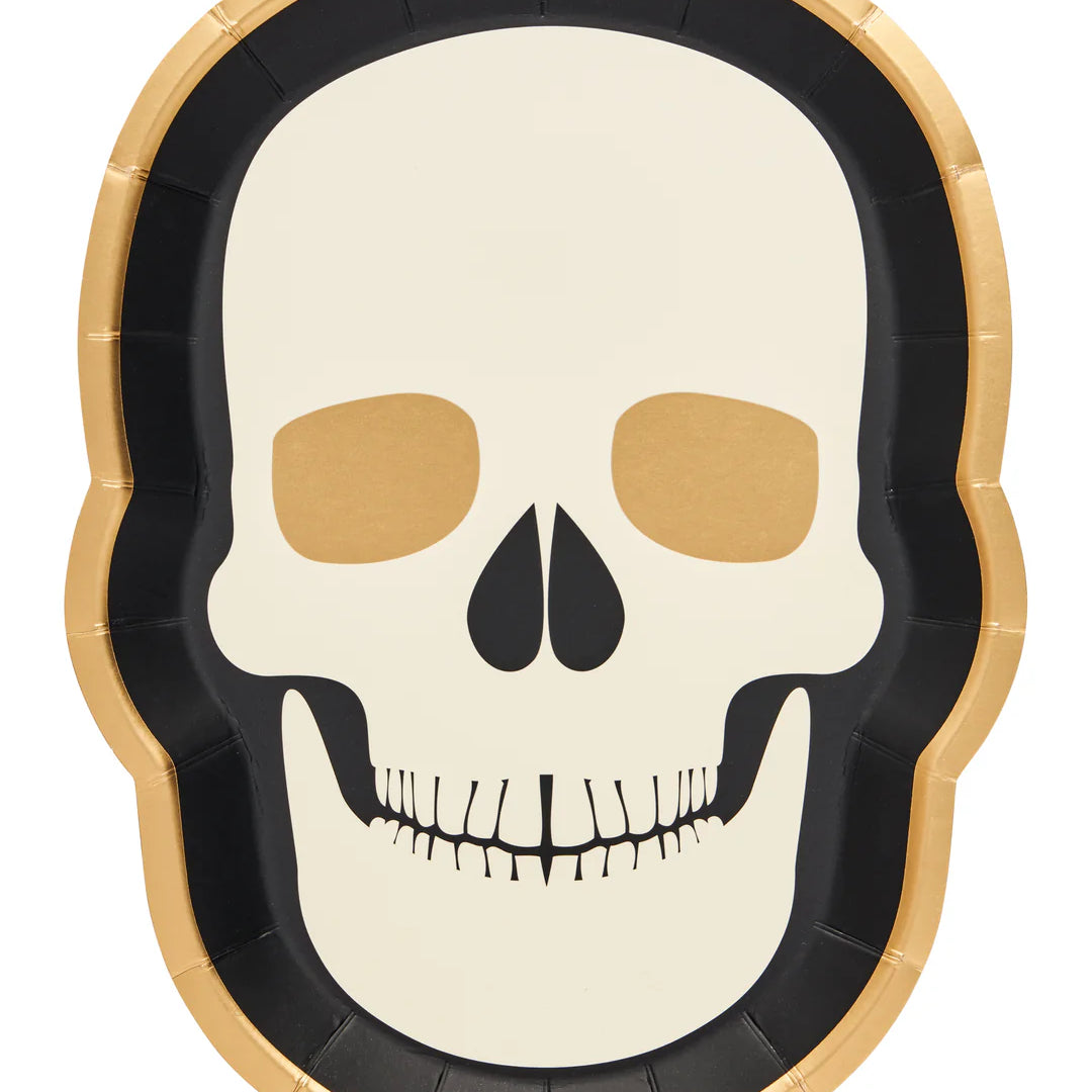 Skull Salad Plate Classic Spooky/8ct