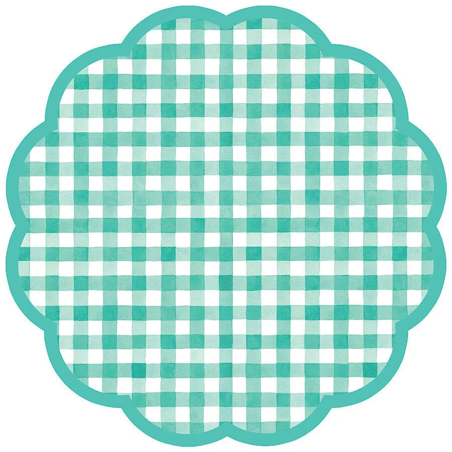 GINGHAM SCALLOPED PAPER PLACEMATS