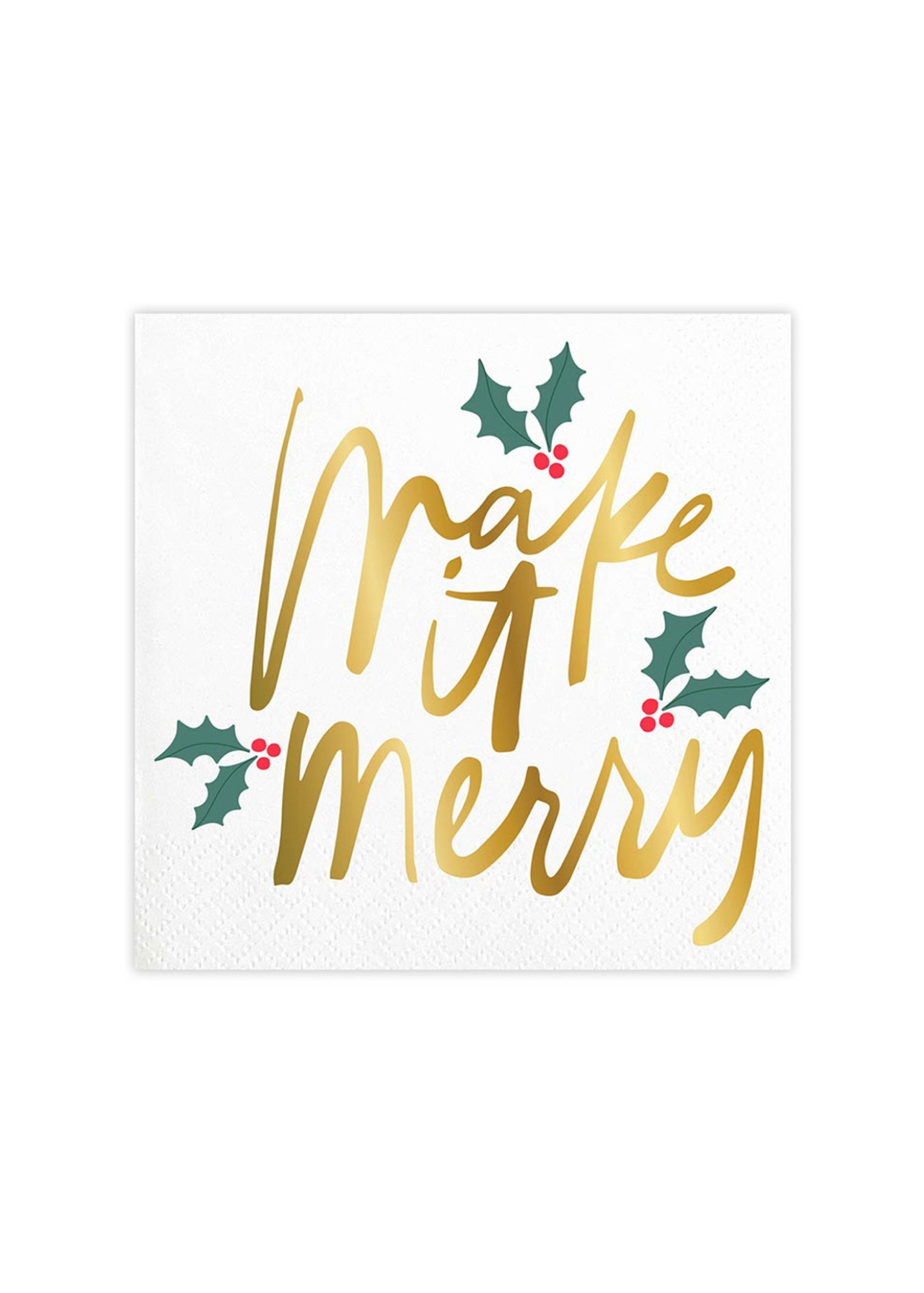 Foil Napkins - Make It Merry