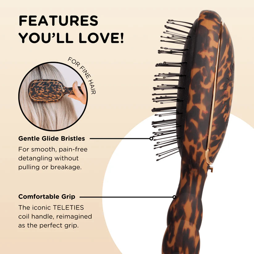 Detangler Hair Brush Fine - Tortoise
